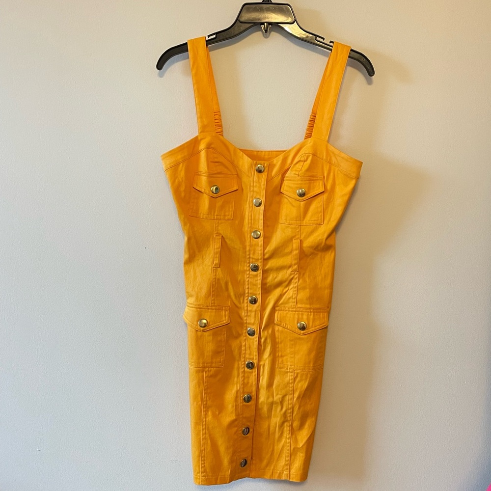 Vintage Women dress, 2b Bebe XS, mustard, never worn,  No belt